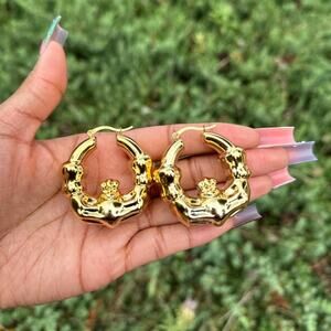 Handmade Vintage chunky gold hoop earrings